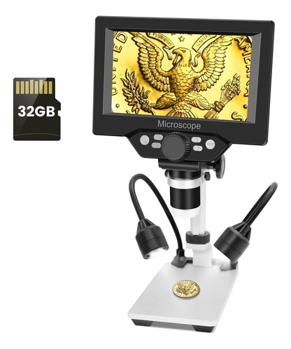 Microscopio De Monedas, Microscopio Usb Lcd 5.5 Con Tarjeta 