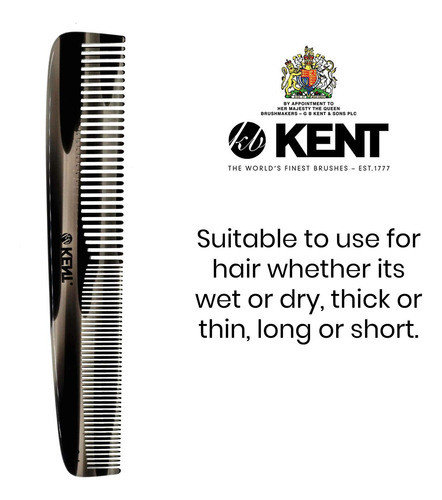 Peine De Púas Finas Y Anchas Kent 9t Graphite Detangler Qh