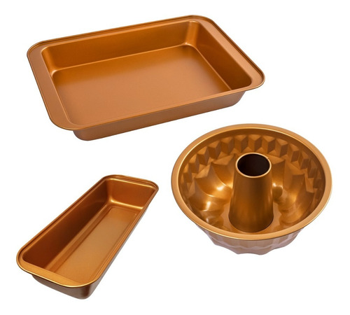 Moldes Para Tortas Budinera Flan Antiadherente Cocina Set X3