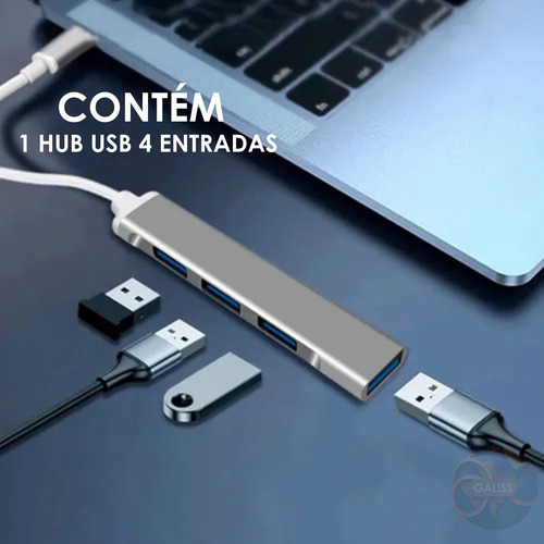 Hub Usb 3.0 Cabo Extensor 4 Portas 5 Gbps High Speed Hd Pen