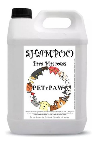 Shampoo Para Mascotas Pet&paw Con Citronella 5 Lts.