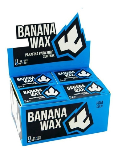 Parafina Banana Wax Azul Fria BWX Wax Surf Prancha Caixa com 20 unidades de 80g água gelada Cera Surf pranchinha Grip