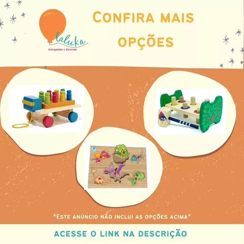 Caminhão Com Pinos De Madeira - Brinquedo Educativo Madeira - Modernato