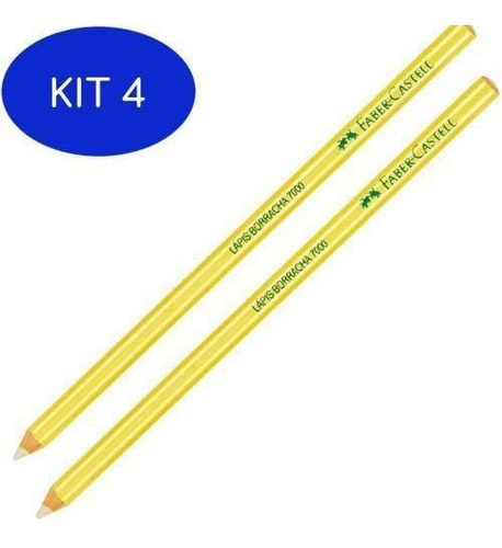 Kit 4 Borracha Lapis Ecolapis Amarelo Neon Caixa 12 Unidades