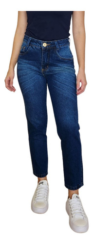 Calça Jeans Feminina Reta Premium 100% Algodão Cintura Alta