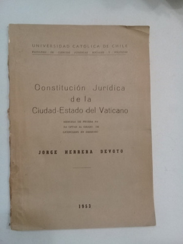 Constitución Jurídica De La Ciudad Estado Del Vaticano 1953