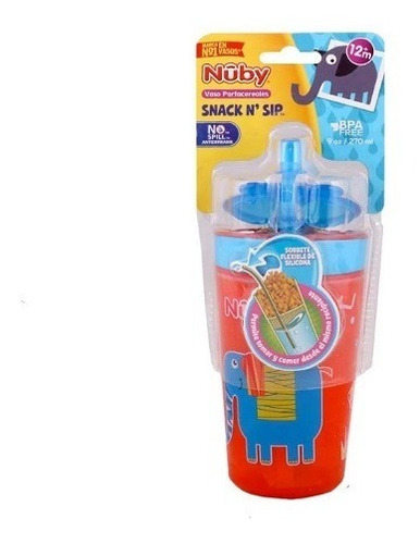 Imagen 3 de 6 de Vaso Y Porta Cereales 2 En 1 Snack And Sip Nuby +12m 270ml