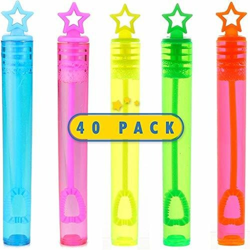 Varitas De Burbujas Multicolor Con Diseño De Estrellas 40 Pz