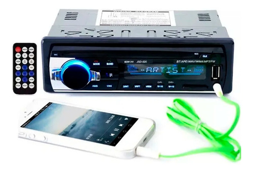 Radio Para Carro 1 Din Mp3 Usb Bluetooth Sd Fm Aux 60wx4 