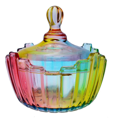 Socosy Royal Rainbow Candy Shape Clear Glass Apothecary Jar