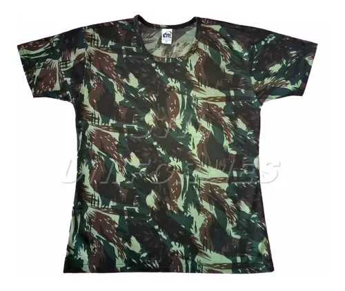 Camiseta Feminina Militar Baby Look Camuflada Exército Brasileiro