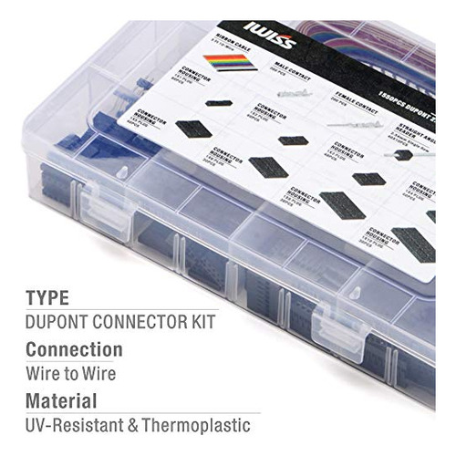 Iwiss 1550pcs Pack Conectores Dupont Para Arduino Y Rc