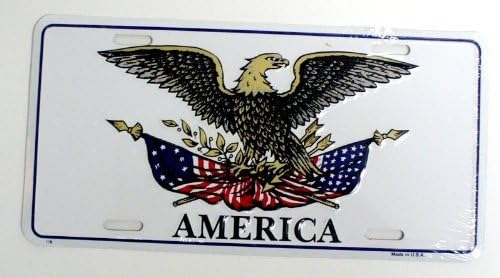 Tromic Gifts White Eagle American Flag - Placa De Matrícula 