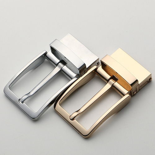 Hebilla De Cinturón Rectangular Reversible Metal Con Pin