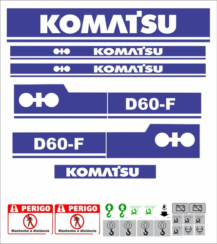 Kit Adesivos Compatível Trator Esteira Komatsu D60 F D60f