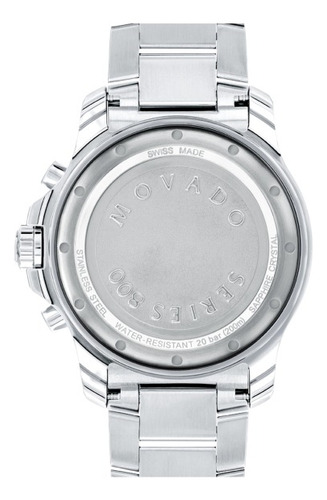 Reloj Movado Series 800 2600142 Chrono Quartz Swiss Plateado Negro Negro