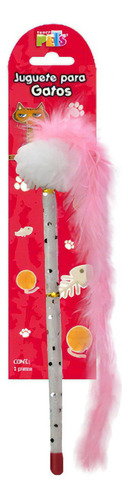 Juguete Lazo De Peluche Materiales Textiles Gato Fancy Pets Color Rosa