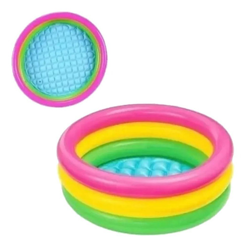 Imagen 3 de 3 de Alberca inflable redonda Intex Sunset Glow 58924 de 86cm x 25cm 56L rosa, amarilla y verde