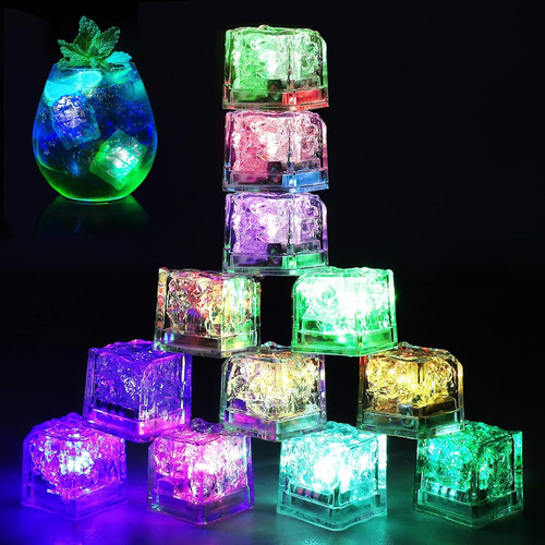 Hielos Led Con Luces 12 Unidades Cotillon Fiesta Fluor Luz