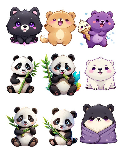 Stickers 150 Pzs Pegatinas Calcomanias Ositos Kawaii
