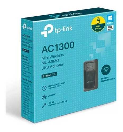 Adaptador De Red Usb Mini Tplink Archer T3u Ac1300 400mbps