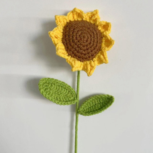 Flor Tejida A Mano Hojas Arreglo Floral Novia Regalo Para