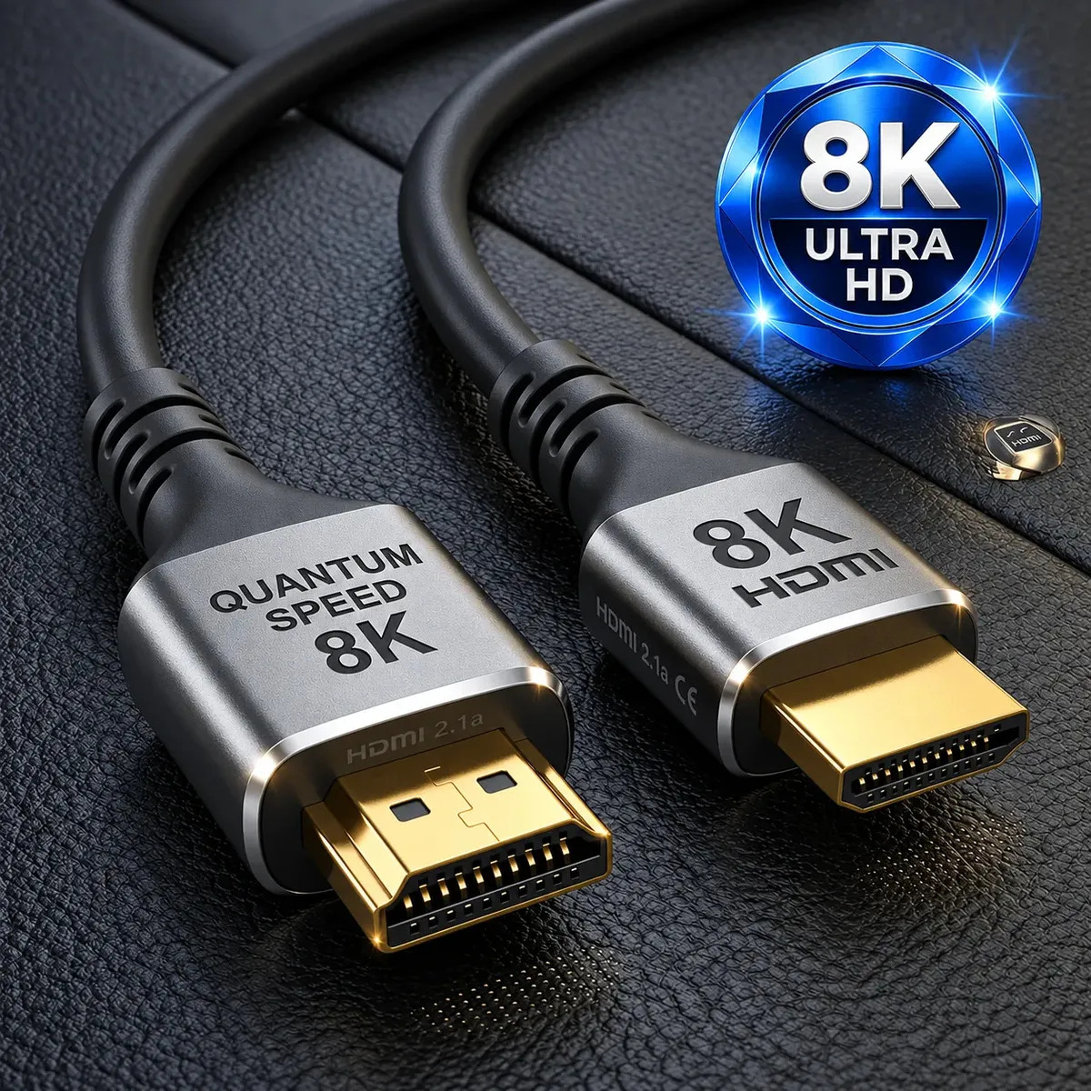 Cabo Hdmi 8K 2m 2.0 19 Pinos Ethernet 2 Metros 4k Ultra Hd 3d Alta Velocidade, Hdr, 60hz, Ethernet, Compatível Com Ps4, Ps5, Xbox, Tv, Pc, Notebook