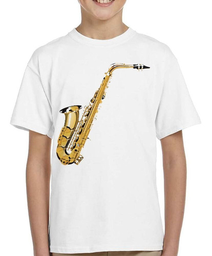 Remera De Niño Saxofon Musica Instrumento