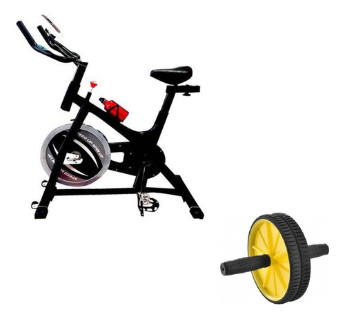 Bicicleta Spinning Profesional Regulable Premium 8kg +regalo Color Negro