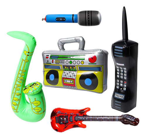 5 Piezas Inflable Rock Star Party Favor Inflable Boom B...