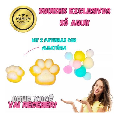 Taba Squishy Kit 2 Patinhas Relaxante Fidget Toys