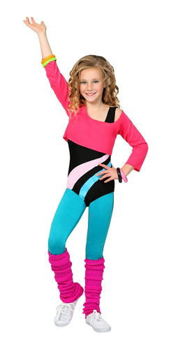 Disfraz Gimnasta De Los 80 Talla Medium Para Niña,