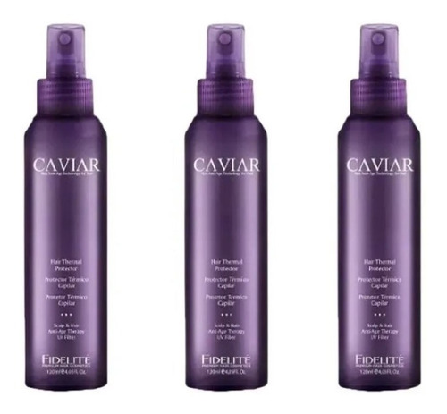 Protector Termico Capilar Caviar Fidelite Cabello 120ml X3