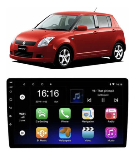 Radio Multimedia 2 Gb Android 10 Suzuki Swift 05-10 Wifi Cam