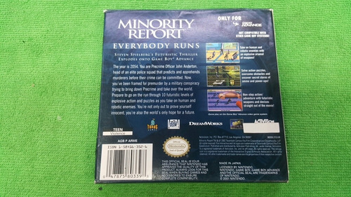 Minority Report Everybody Runs Gba Fisico Completo (Usado)