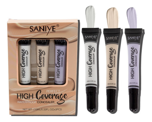 Corrector Líquido High Coverage Saniye Waterproof Concealer 