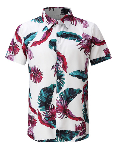 Camisa De Playa Hawaiana De Manga Corta Para Hombre Estampad