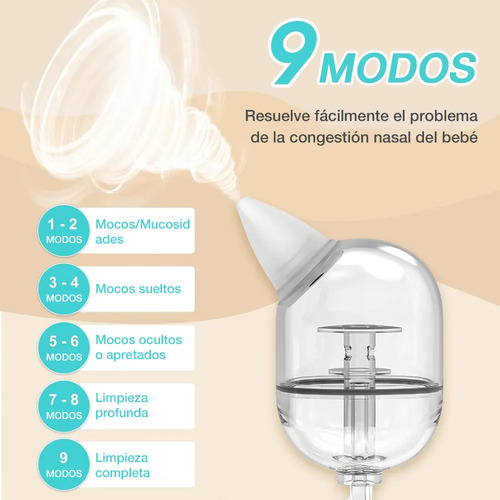 Aspirador Nasal Electrico Bebe Limpiador Extractor De Mocos