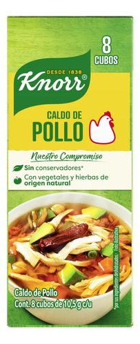 Caldo Knorr De Pollo 8 Cubos De 10.5