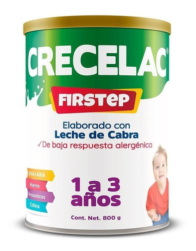 Leche de fórmula en polvo Dairy Manufacturers Crecelac Firstep sabor natural en lata de 800g - 12 meses a 3 años