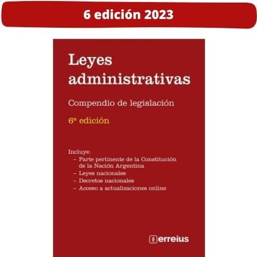 Leyes Administrativas Compendio De Legislación, De Sin Autor. Editorial Errepar, Tapa Blanda, Edición 6º En Español, 2023