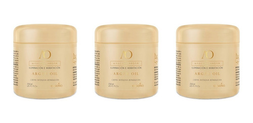 Máscara De Argan De Ossono 250ml X 3 Unidades