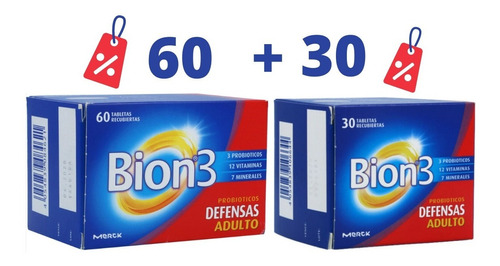 Bion3 Vitaminas Y Minerales 90 Tabletas. Probióticos.