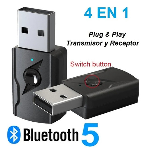 Transmisor Receptor Bluetooth 4 En 1 Tv, Bocinas, Carro, Lap
