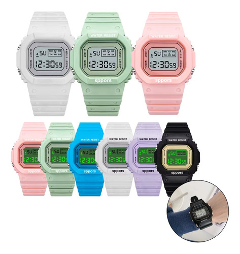 N Reloj Deportivo Digital Led Impermeable De Pulsera Unisex