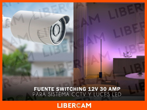 Imagen 9 de 10 de Fuente Switching 12v 30a 30amp Regulada Metalica Tira Led Cc