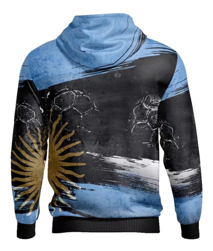 Imagen 2 de 4 de Buzo Hoodie Argentina Mundial Mod 2 Irarte