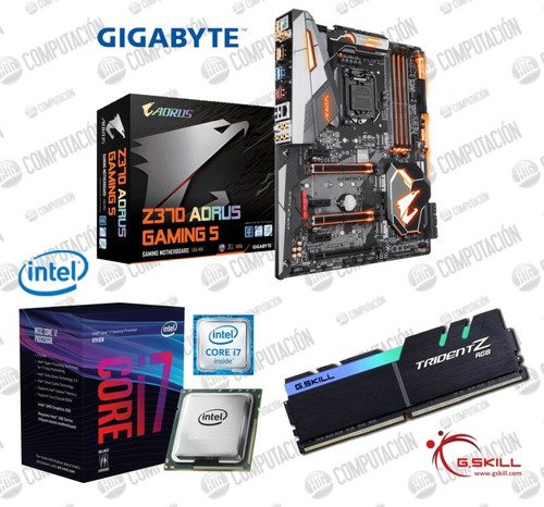 Combo I7 8700 Z370 Aorus Gaming 5 Tridentz Rgb 32gb 3600mhz