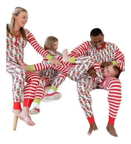 Conjunto Pijamas La Familia Christmas Grinch Padres E Hijos