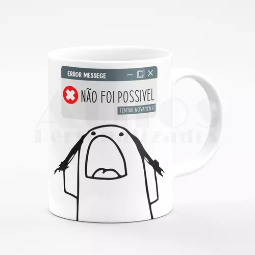 Caneca Flork Meme Boneco Palito Carregando Paciência Erro - R$ 29,99